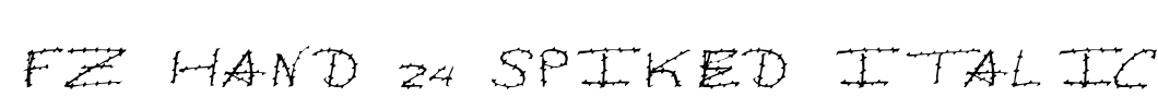 FZ HAND 24 SPIKED ITALIC Font Image