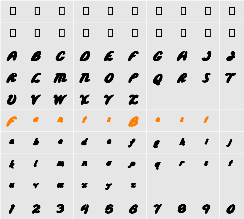 Wild Ride Back Fill Character Map