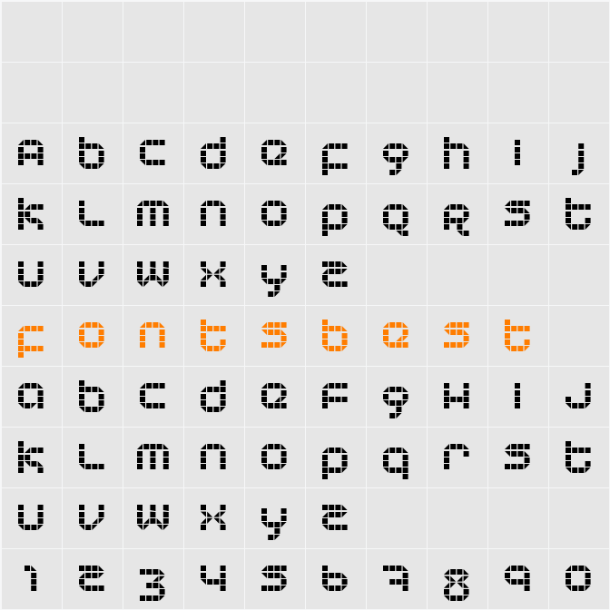 Tranceform Character Map