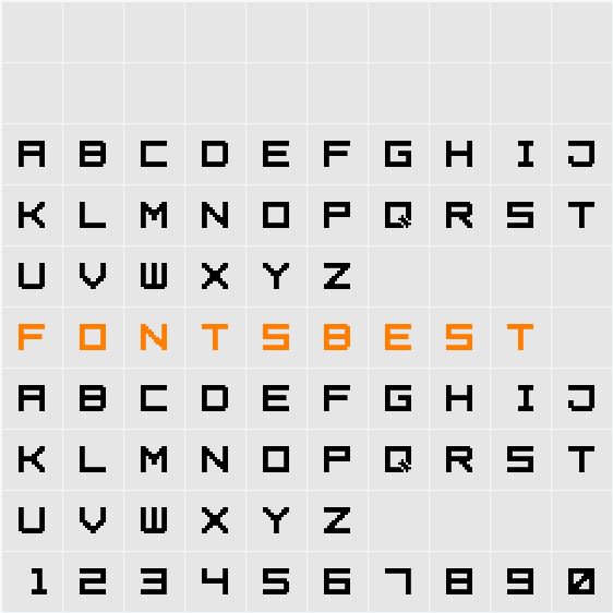 Square Pixel7 Character Map