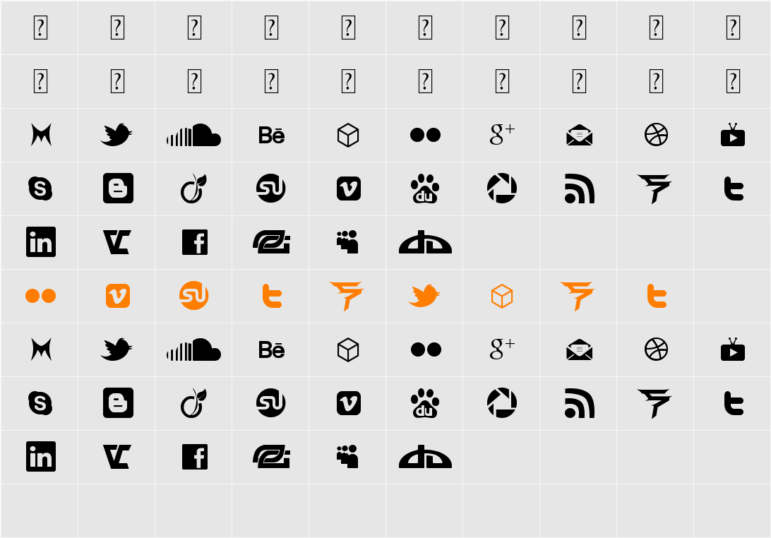 Social Icon by BRIANQC Character Map