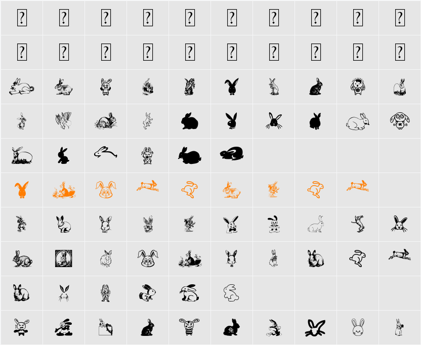 Rabbit Character Map