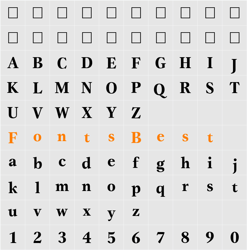 Gamma Character Map