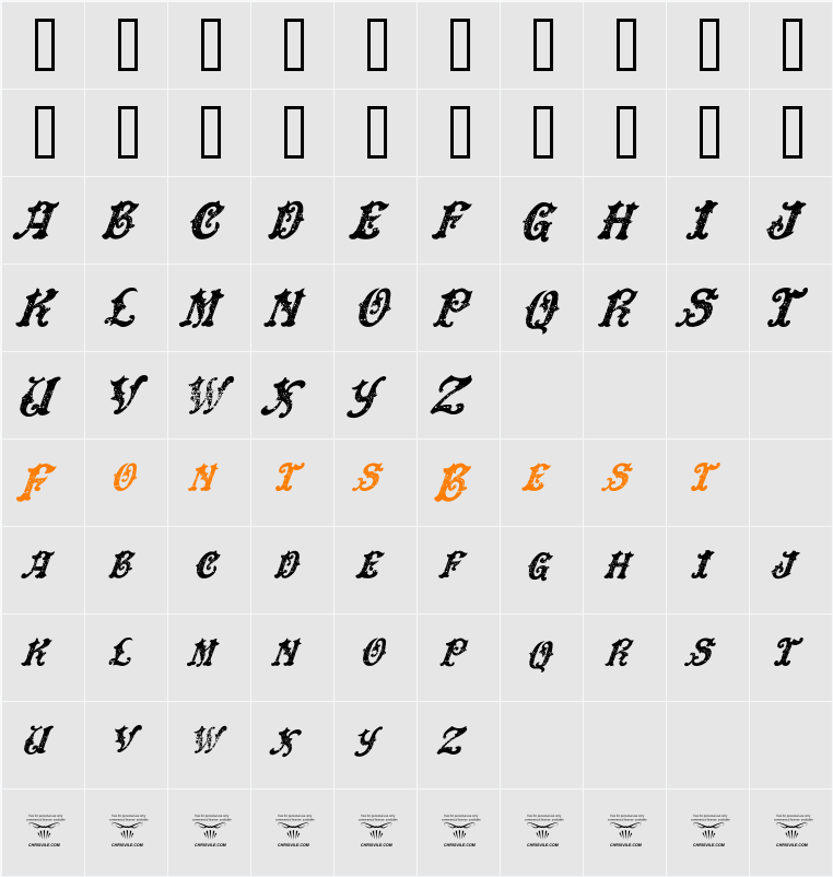 DinglE HuckleberrY Character Map