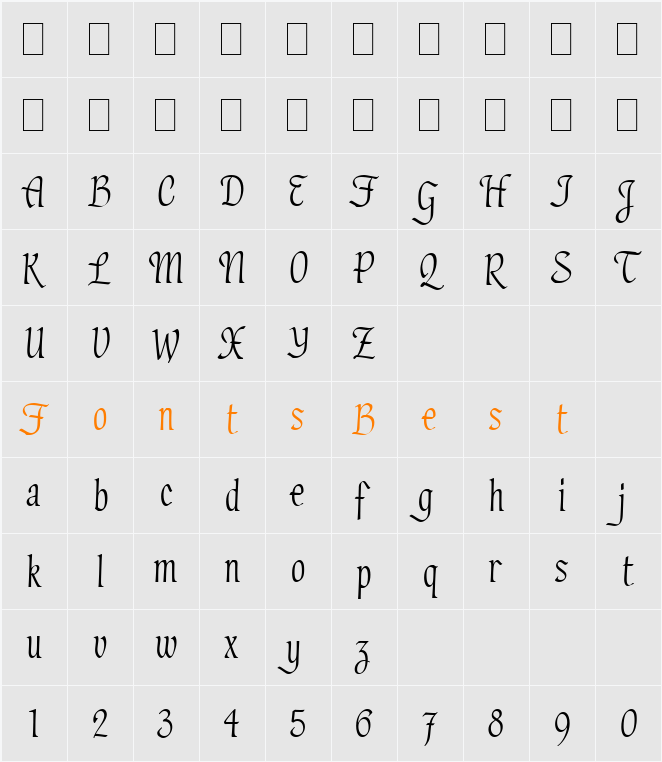 Hadfield LET Character Map