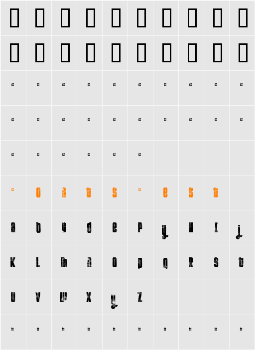 FT Kolari demo Character Map