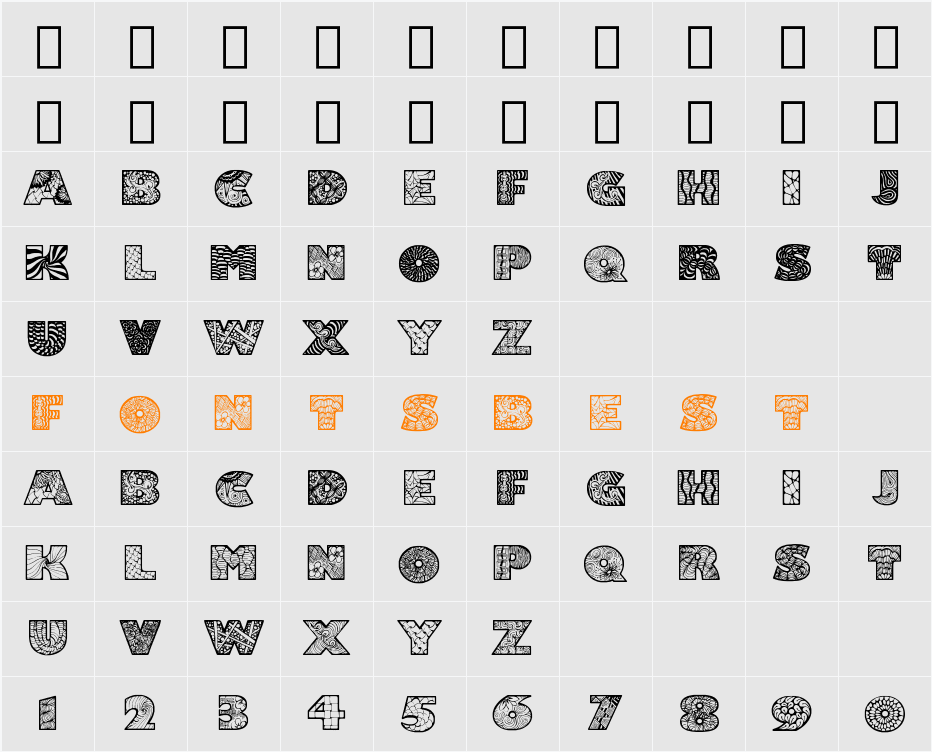Zenfyrkalt Character Map
