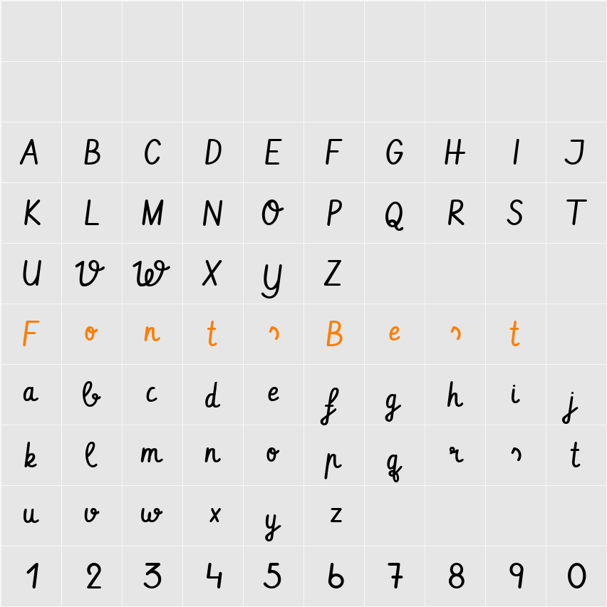 Vibur Character Map