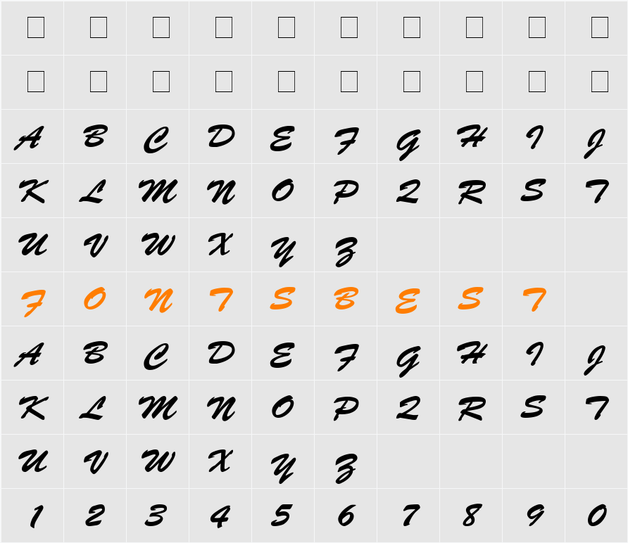 PhuongThaoH 1.1 Character Map