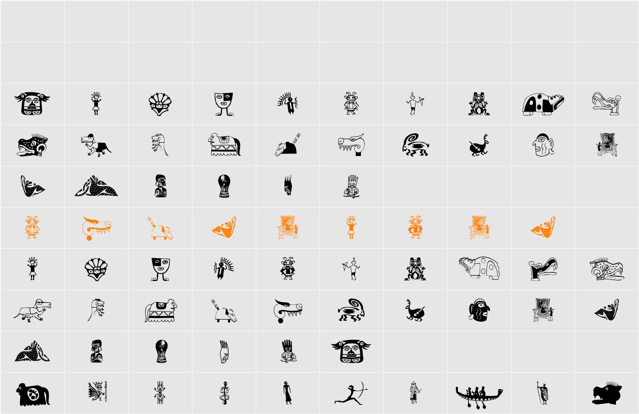 TribalisticaFigures Character Map