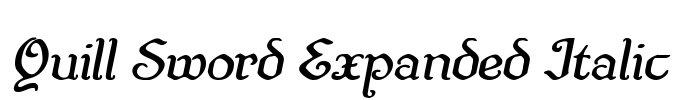 Quill Sword Expanded Italic Font Image