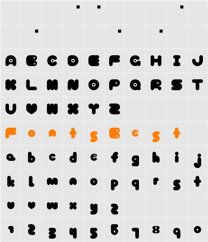 トウキョウ　ハニーチャン Character Map