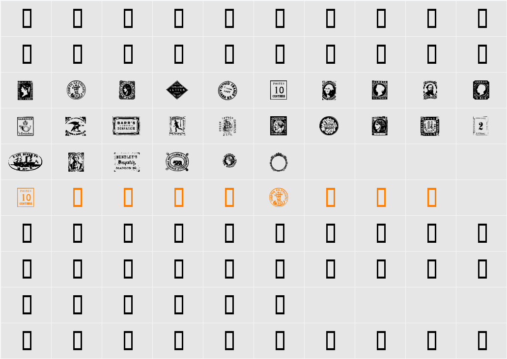 PostageStamps Character Map