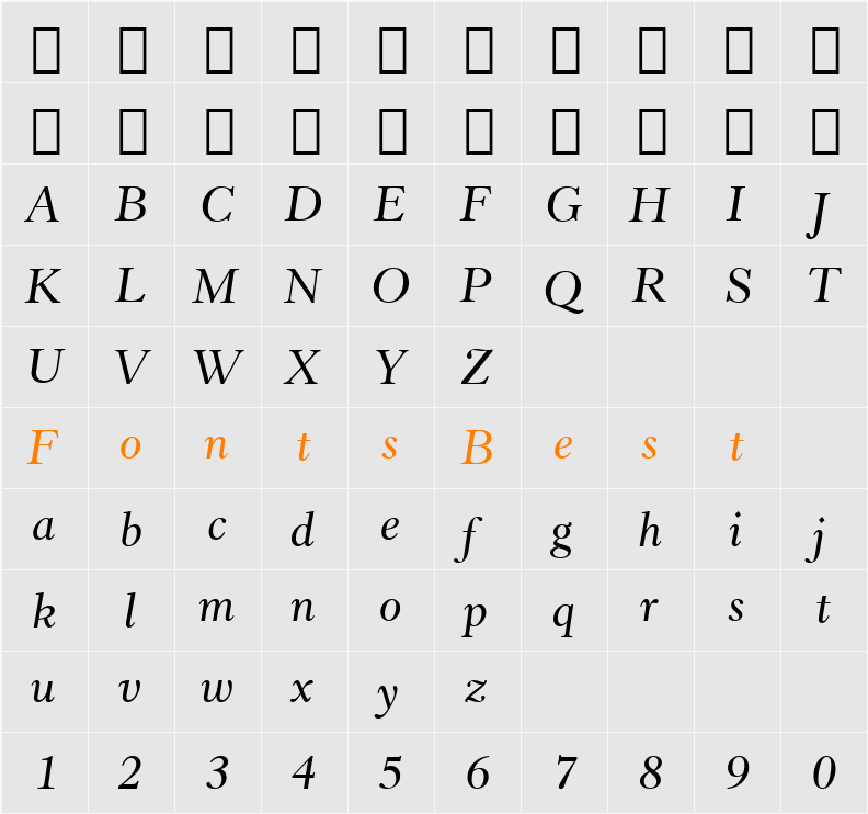 Revivl555 SeBd BT Character Map