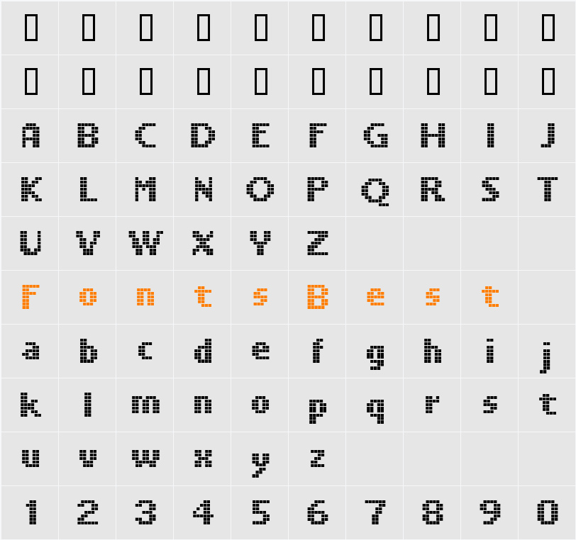 LLPixel Character Map