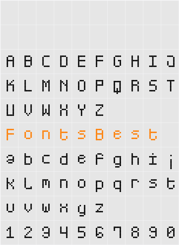 Score Board St Character Map