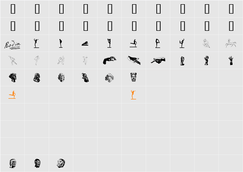 Rodin Character Map