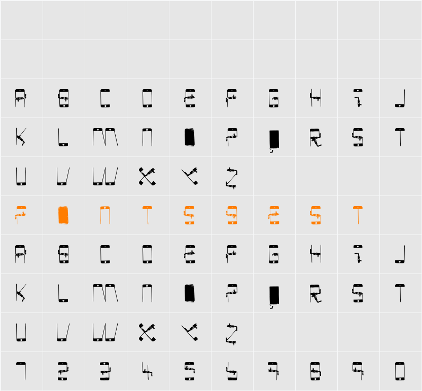 PHONE SCAN Character Map
