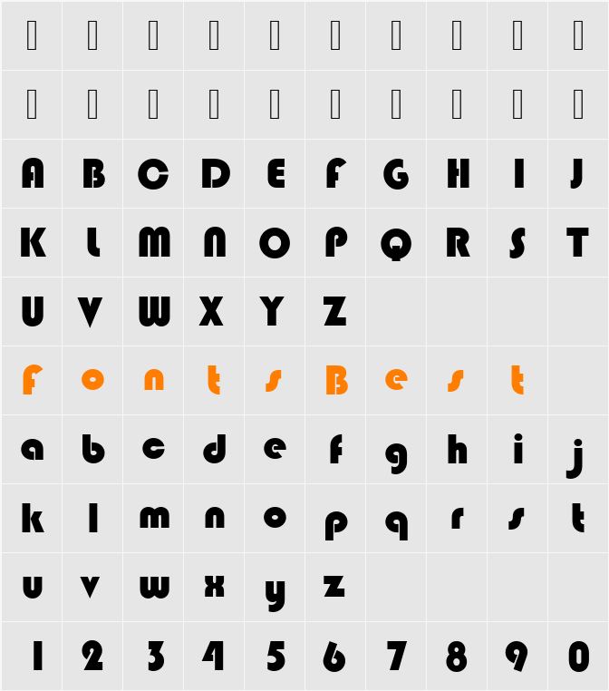 Blippo Becker Character Map