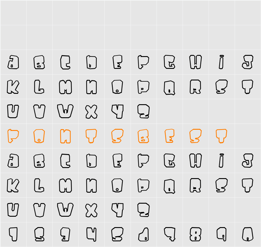Ejaculator Character Map