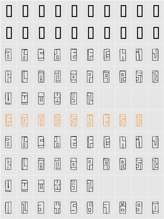Box Font Character Map