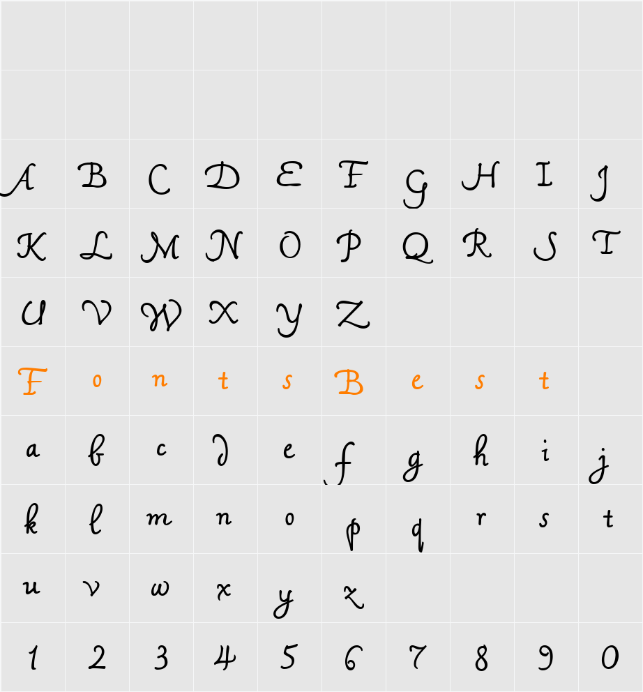 Mama Script Character Map