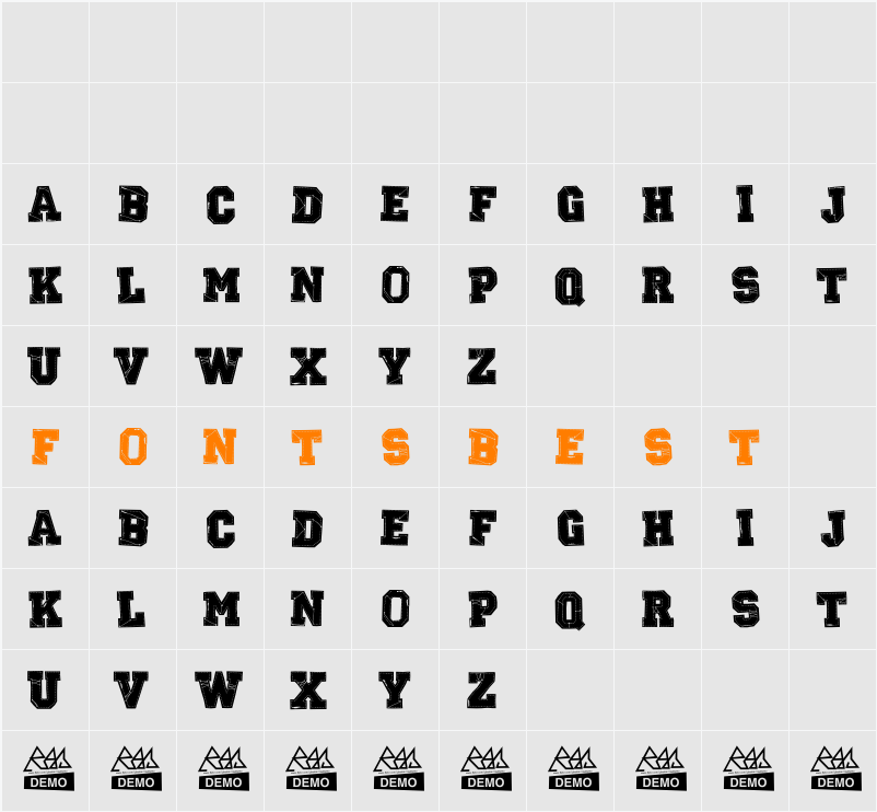 RETROHAND Character Map