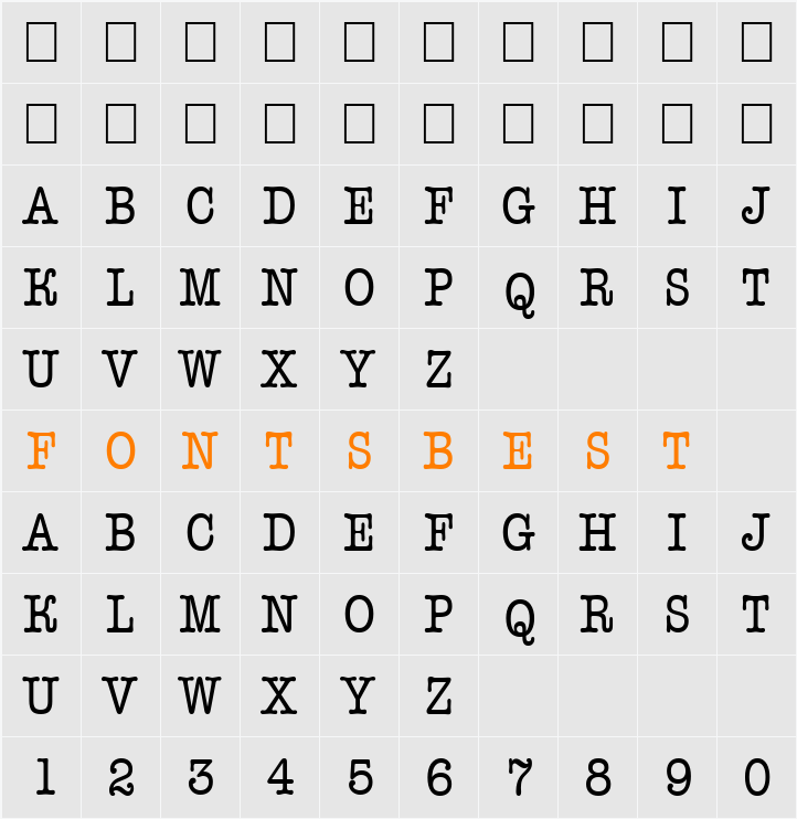 a_OldTyperTitulNr Character Map
