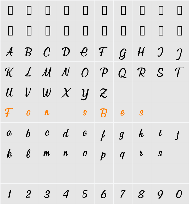 Script3 Character Map