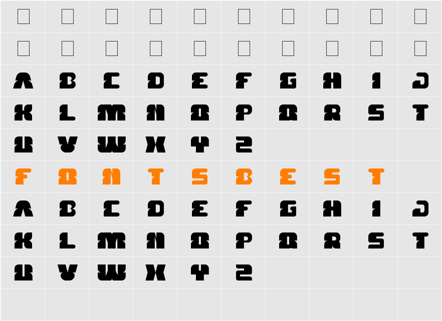 FOREST JUMP Character Map