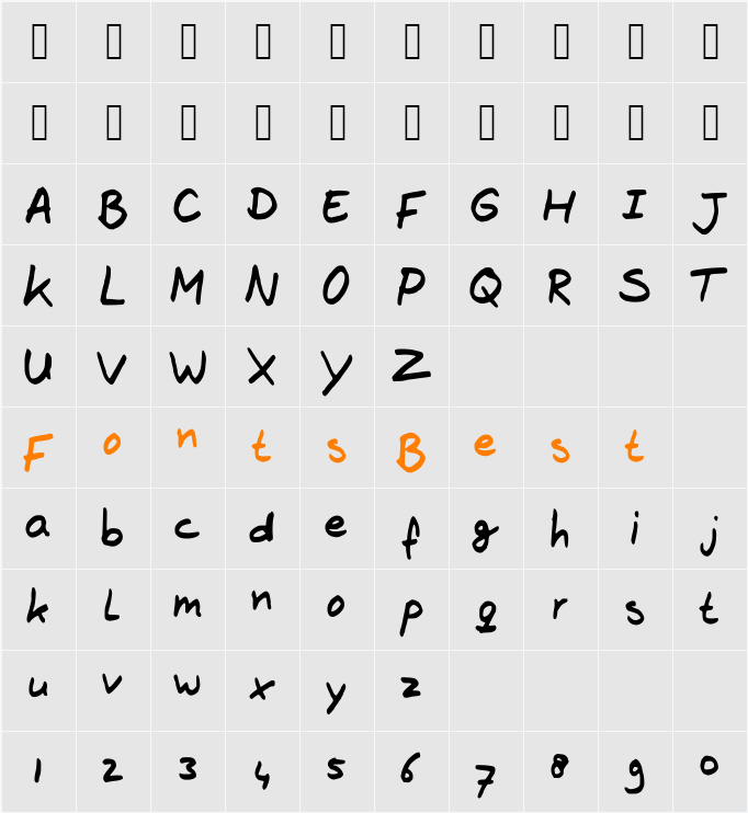 The_Brown_Fox Character Map