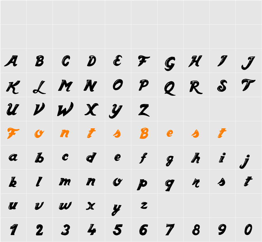 GetCoffee regular Character Map