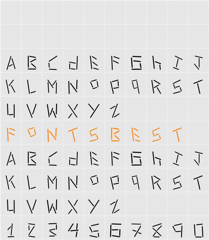 linerstencil Character Map