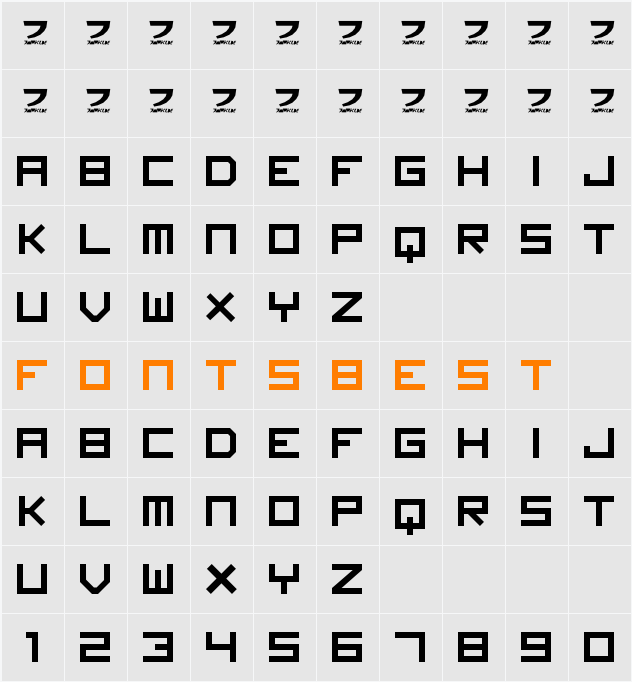 Imagine Font Character Map