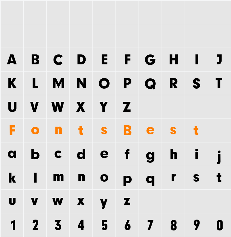 DigiGroteskNEF-Bold Character Map