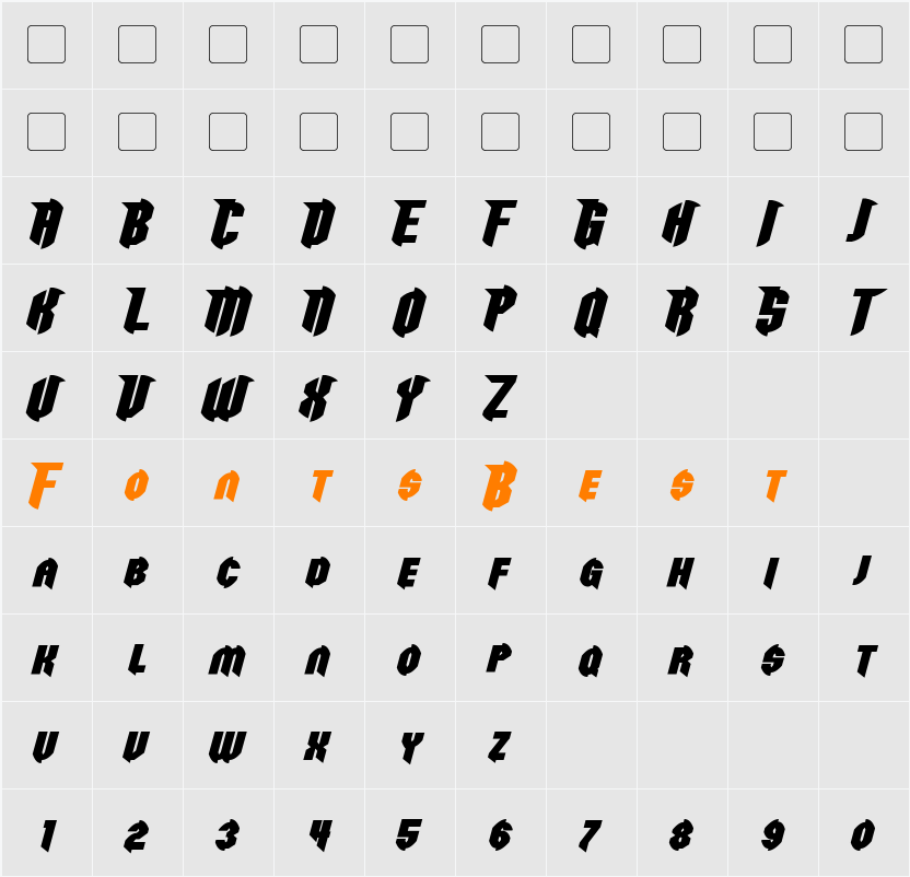 Razorclaw Character Map