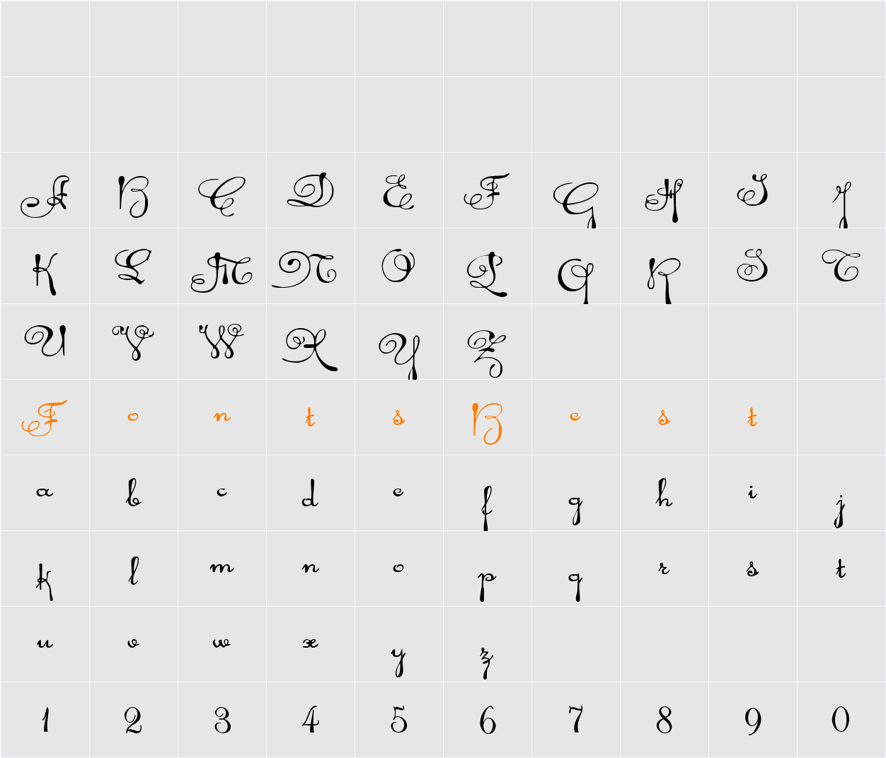 Rhalina Expanded Character Map