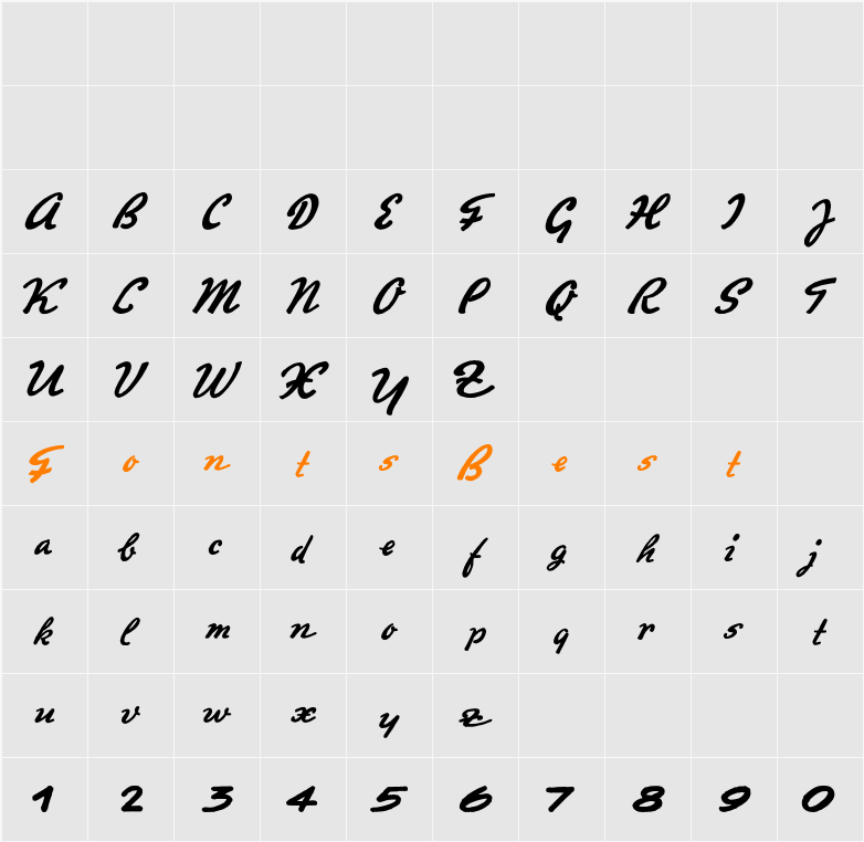 Promotion Script Character Map