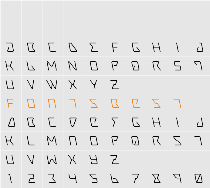 Tracer Leftalic Character Map