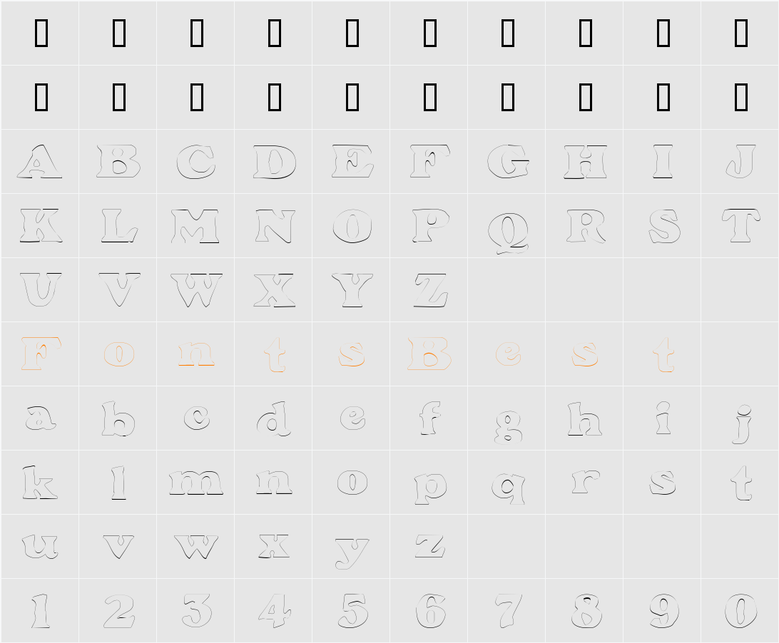 GrantOutline Character Map