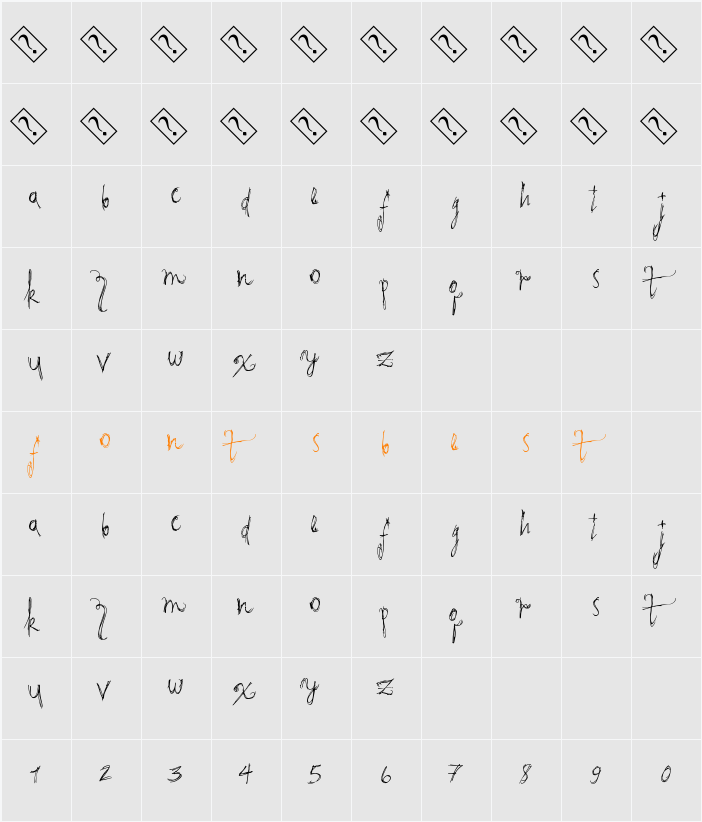 PenWar Character Map