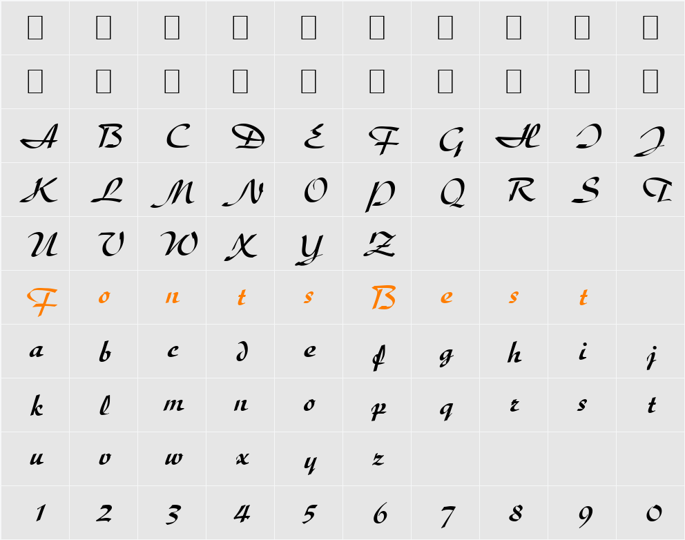 Script-D730 Character Map