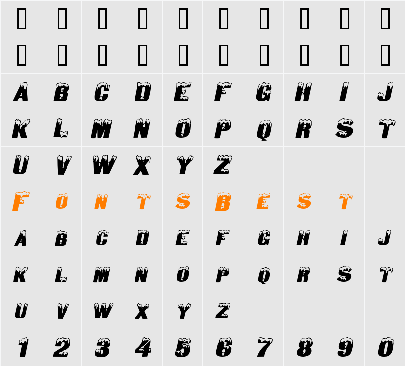 Snow Caps-Extended Character Map