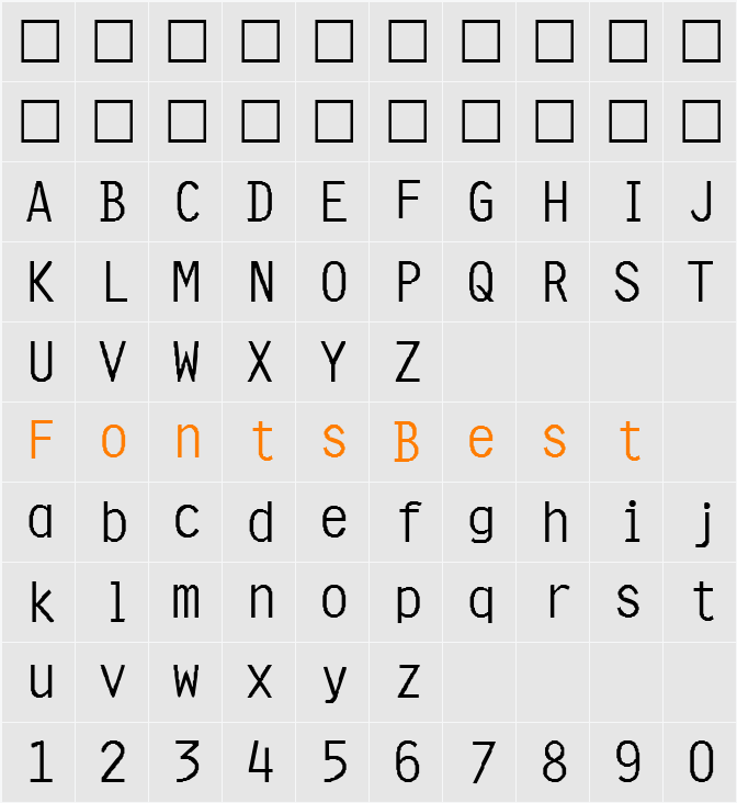 FZ DIGITAL 4 Character Map
