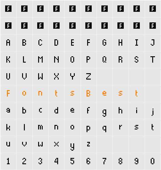Thintel Character Map