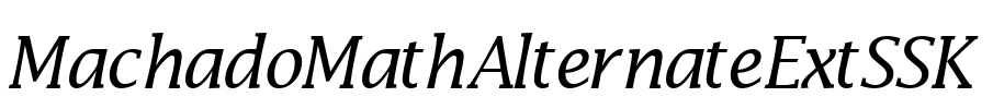 MachadoMathAlternateExtSSK Font Image