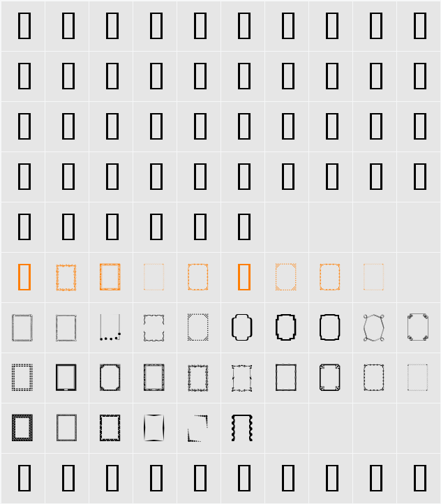 DesignerFramesTwo Character Map