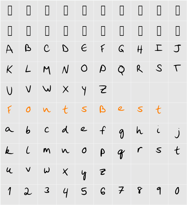 LeyFont Character Map
