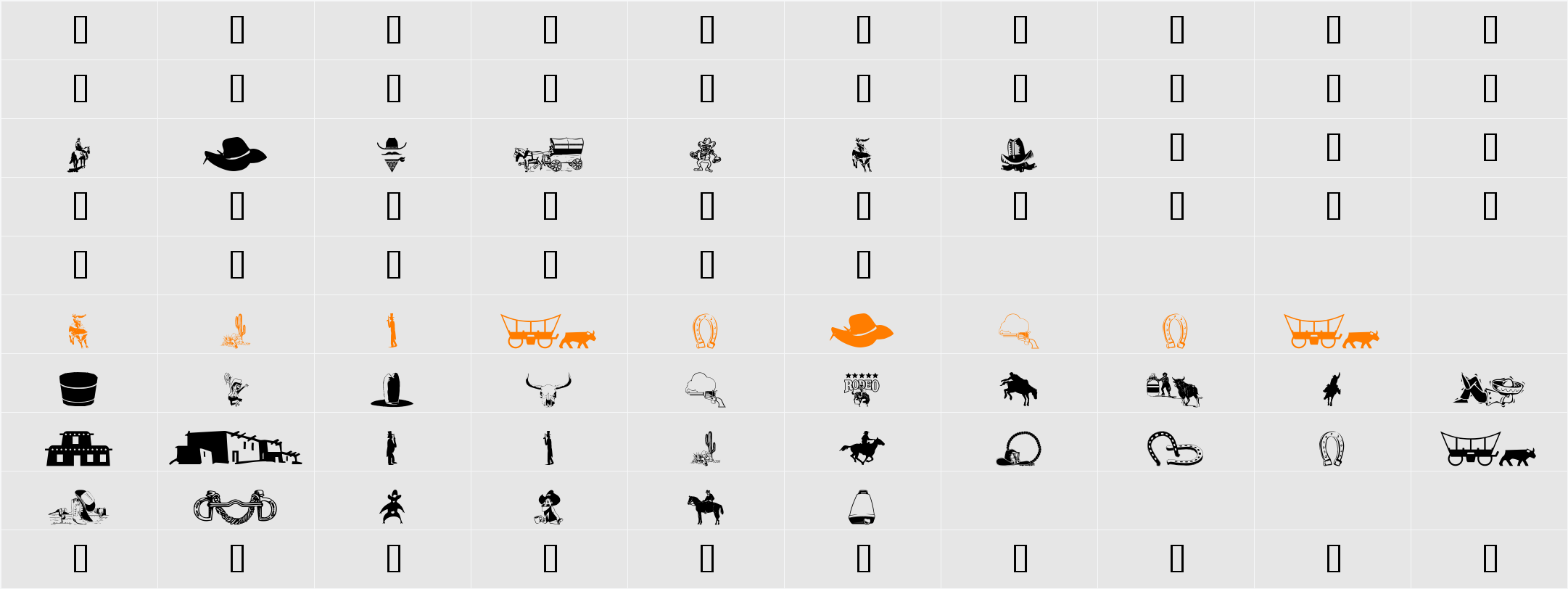 wmwestern1 Character Map