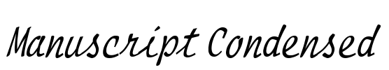 Manuscript Condensed Font Image
